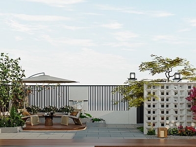 现代主义庭院 花园 景观