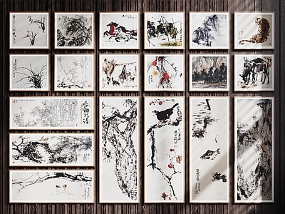 新中式挂画组合 字画 中式装饰挂画