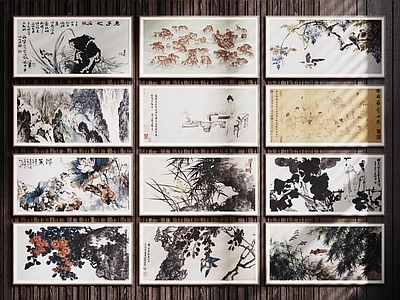 中式组合画 中式装饰挂画 字画