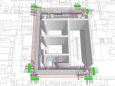 吊顶 住宅管网bim 住宅综合管网大样 住宅设备安装节点 BIM综合管网 机电管网大样