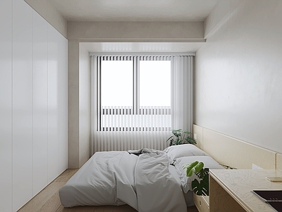 极简家居卧室 卧室 主卧 睡眠区 卧房 床区