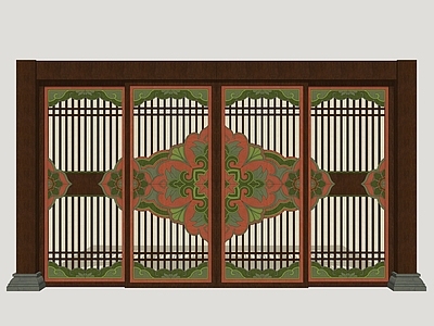 中式艺术隔断 影视隔断 古风建筑屏风 古代建筑门窗 屏风隔断 屏风美陈
