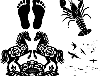 其他图库 花纹 线稿 贴图 纹理 剪影