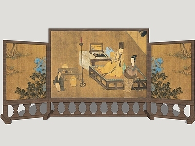 中式屏风 古代国画屏风 影视屏风 宫廷屏风隔断