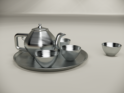 轻奢茶具 银壶 茶壶 杯子