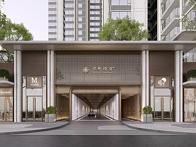 现代主义小区建筑 最新抬板住宅 超级底盘配套 住宅底商 现代风格商业 海派风格底商