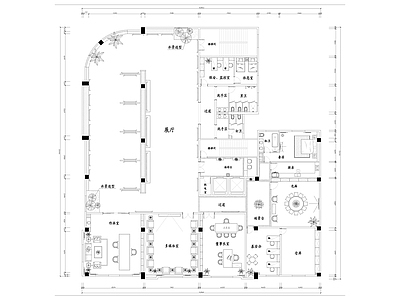 企业展厅 企业展厅 企业文化展厅 平面图 办公室加展厅 现代简约