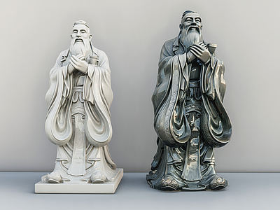 中式雕塑 孔子雕塑 孔夫子 人物雕像 孔子 石雕