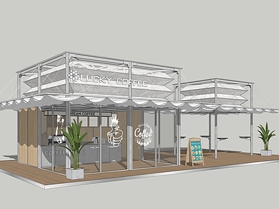 现代咖啡厅 奶茶店 快闪店 模块化建筑 钢结构咖啡厅 临时建筑