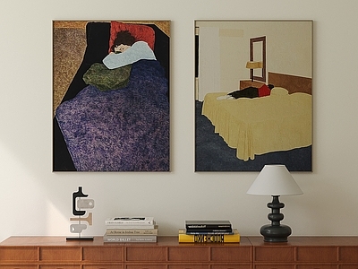 中古风挂画组合 包豪斯挂画 复古挂画 抽象挂画