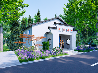 新中式景观其他景观小建筑 公共厕所 中式厕所 厕所 景观厕所 马头墙建筑