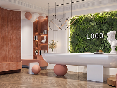 现代简约酒店大堂 现代酒店前台