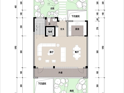 别墅建筑 3F联排别墅 250平联排别墅 低层乡村别墅