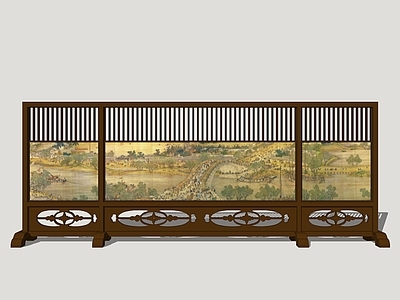 新中式屏风 古风屏风 影视屏风隔断 古画屏风 宫廷隔断