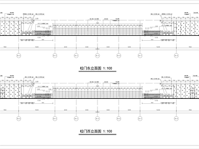 门卫室建筑 学校大门建筑图纸 厂区建筑图纸