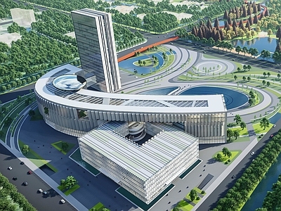 现代主义企业总部 上海市政建筑 高层办公楼 会议中心 综合办公楼