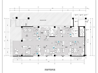 民宿 民宿平面布局图 酒店客栈平面图