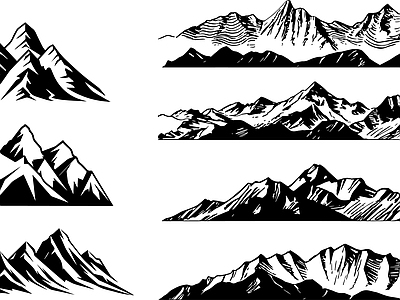 其他图库 剪影 山势 风景 贴图 线稿