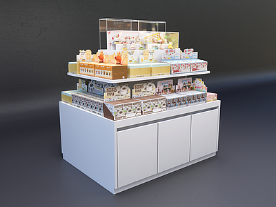 现代简约其他柜子 潮玩店盲盒陈列柜 盲盒玩具展示架 精品店中岛陈列柜 文创流水台展示架 饰品盲盒陈列架