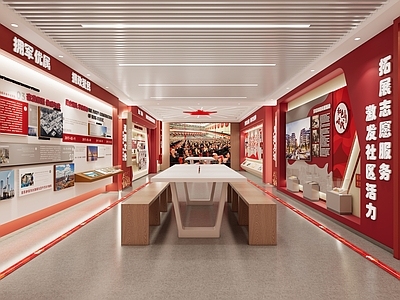 现代简约党建展厅 展厅 红色展厅 学习教育基地展厅 文化展厅 党建展厅