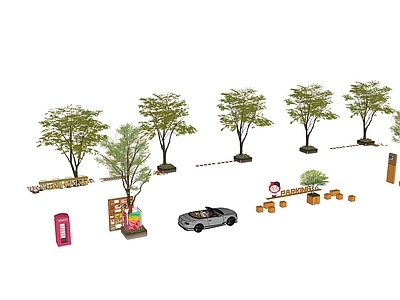 现代公园绿地装置 商业街小品 树池 座椅