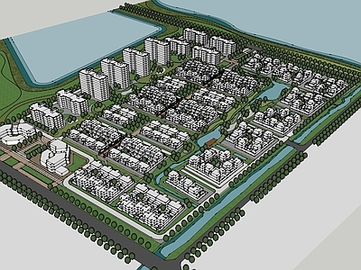 现代主义鸟瞰规划 现代鸟瞰简模规划 鸟瞰玻璃体建筑 规划体块建筑 现代简模规划