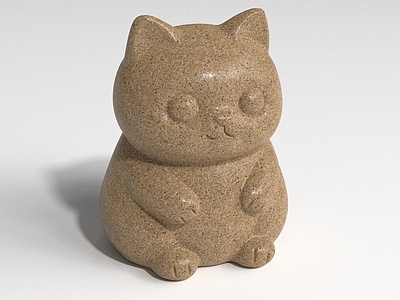 侘寂雕塑摆件 可爱猫 招财猫 猫 动物 石猫