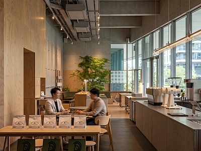 原木风咖啡厅 现代咖啡厅 工业风 极简 原木风 轻餐咖啡