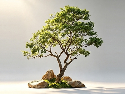 禅意乔木 2D造型乌桕树 铁冬青 斜飘树 孤植树 庭院小品