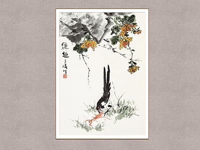 中式挂画 秋趣 花鸟图 王雪涛 装饰画
