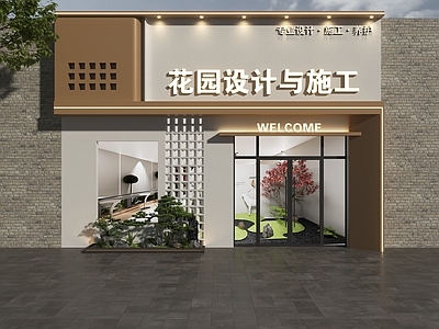 现代简约门头 设计公司门头 设计施工门头 装饰设计门头 装饰公司门头 景观设计门头