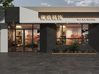 新中式门头 装饰公司门头 装修公司门头 建筑公司门头 装饰设计门头 全屋定制门头