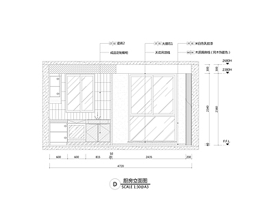 家装立面图 极简厨房间立面施