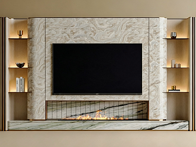 轻奢电视柜 电视柜摆件 电视柜背景墙