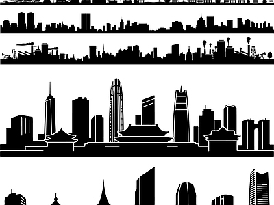其他图库 剪影 城市 贴图 线稿 线稿纹理