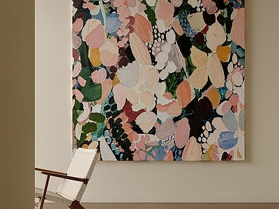 中古风挂画 奶油风花卉油画 清新色块花卉画 现代繁花装饰画 写意花朵挂画 客厅花卉肌理画