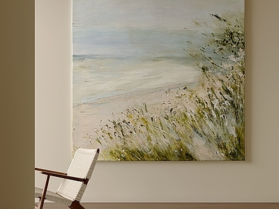 奶油风油画 侘寂海滩装饰画 玄关海边肌理油画 轻法式海岸挂画 浅蓝海岸抽象风景 海边风景油画