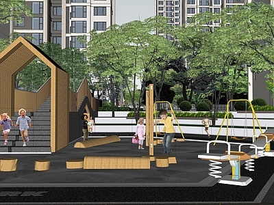 现代主义小区景观 万科 小区景观 儿童活动 运动健身 消防登高面