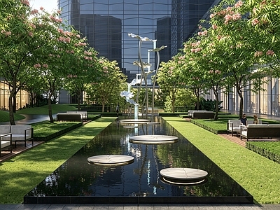 跌水景观 现代莲花雕塑水景 荷花跌水镜面水景 跌水水景水系统图 镜面水景给排水