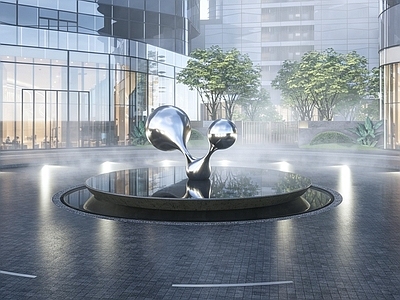 镜面水景 现代雕塑镜面水景 圆形镜面跌水水景 镜面水景水系统图