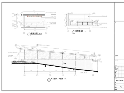 小区车行出入口 现代地库廊架 车库出入口廊架