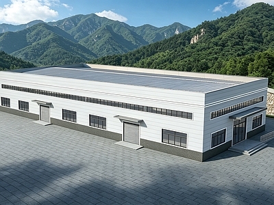 现代主义标准厂房 厂房 建筑 厂区建筑 鸟瞰