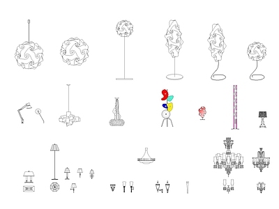 灯具图库 艺术造型灯具图库 吊灯落地灯壁灯