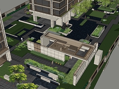 现代主义小区景观 现代主义住宅景观 高奢示范区 海派住宅 精奢会客厅