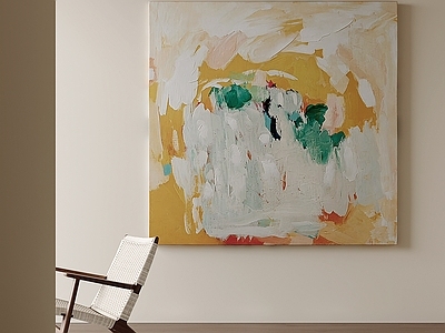 奶油风挂画 中古风抽象挂画 现代简约抽象画 肌理手绘油画 暖调玄关挂画 侘寂色彩挂画