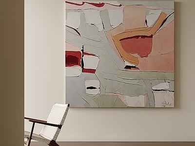 奶油风抽象画 中古色块肌理画 侘寂风立体挂画 简约几何装饰画 手绘厚肌理挂画 玄关色块挂画
