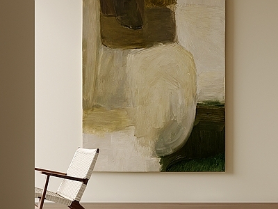 中古风抽象画 原木风色块油画 竖版侘寂装饰画 莫兰迪肌理挂画 复古抽象画 玄关艺术油画