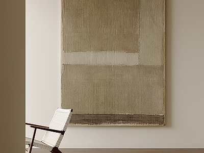侘寂抽象挂画 侘寂竖版抽象画 大地色极简油画 客厅素色挂画 原木风色块装饰画 玄关浅棕肌理画