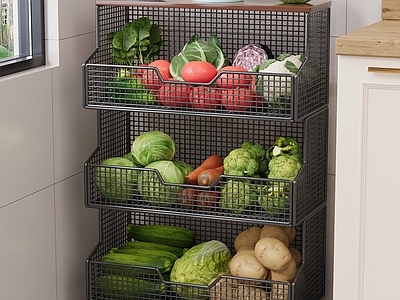 现代简约厨房用品 蔬菜 锅 橱柜 摆件