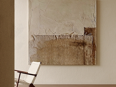 侘寂抽象挂画 中古布艺艺术画 大地色综合油画 肌理抽象画 原木风拼贴方画 素色布艺浮雕画